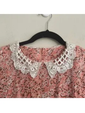 Vintage Handmade Pink Prairie Girl 1/2 Sleeve Scribble Print Dress thumbnail 2