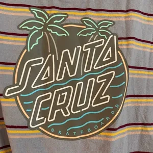 Santa Cruz striped cut off crop crew neck thumbnail 3