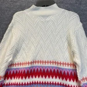NWT ST. JOHN'S BAY Sweater Women’s XL Multicolor Fair‎ Isle Cable Knit Pullover thumbnail 11