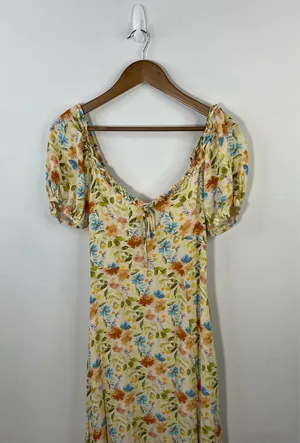 ASTR The Label Yellow Floral Dress Size Medium thumbnail 3