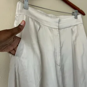 Abercrombie and Fitch Cream Silky High Rise Wide Leg Pants Size 10 thumbnail 7