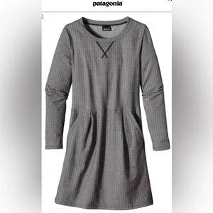 Patagonia Women’s Long Sleeve Dress | Gray Herringbone | Size Medium thumbnail 3