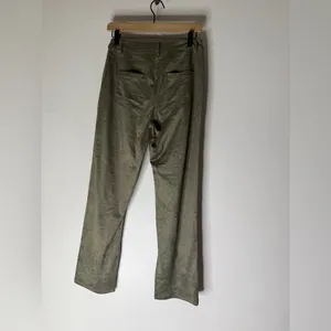 NWT Lulus Olive Green Velvet Touch High-Waisted Straight Leg Pants‎ Small thumbnail 2