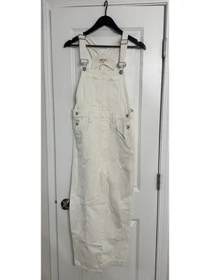 MADEWELL Straight-Leg Overalls in Tile White Size Small thumbnail 4