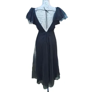 Baltic Born NWOT Anabella Tulle Dress Black Maxi Ruffle Sleeve Party‎ Evening M thumbnail 6