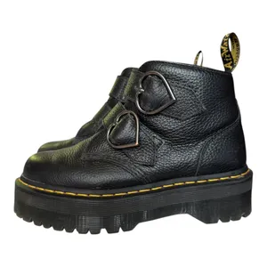 Dr. Martens Denon Flower Buckle Platform Boots Black Size 8 thumbnail 5