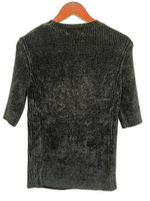 Tahari Women's Short Sleeve Velvety Crewneck Sweater Size Small thumbnail 2