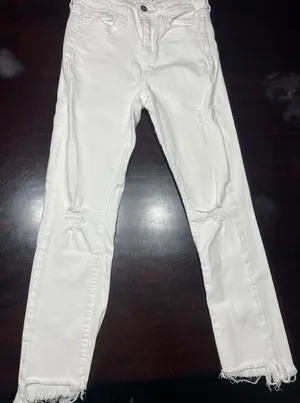 Vervet White Distressed Jeans‎ Frayed Hem Casual Denim Pants Size 25 T-3 thumbnail 1