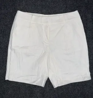 Talbots NWT Linen Pleated Bermuda Shorts Lined Coastal Resort Women's 14 White thumbnail 1
