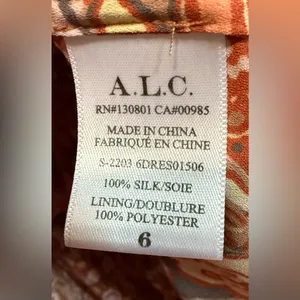 ALC Frank Carly Smocked Print 100% Silk Mini Dress Sorbet Floral Multicolor Size 6 thumbnail 6