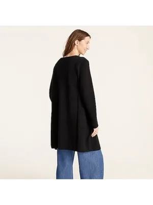 J Crew Juliette Collarless Cardigan Sweater Cardigan Blazer in Black‎ Size L thumbnail 3
