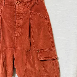 Free People Rust Orange Corduroy‎ Cargo Tapered Pants High Rise Womens Size S thumbnail 5