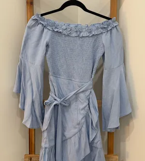The Clothing Company Light Blue Ruffle Dress thumbnail 1