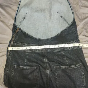 Free People Overalls Women Size 12 Dark-wash Denim Halterall Overall Side Zip thumbnail 8