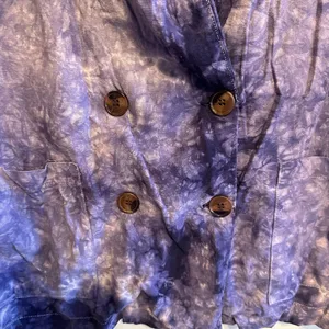 Anthropologie Amadi Hilde Shine Oversize Lightweight Tie Dye Linen Blazer SizeXL thumbnail 3