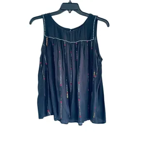 Marks & Spencer Collections Black Sequined beaded Flowy sleeveless top size 12 thumbnail 2