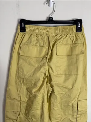 H/G Casual Light Cotton Cargo Utility Pants Lightweight Yellow/Mustard size S thumbnail 4
