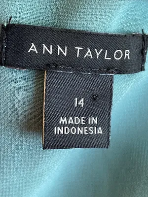 Ann Taylor V-Neck Draped Sage Green Dress thumbnail 6