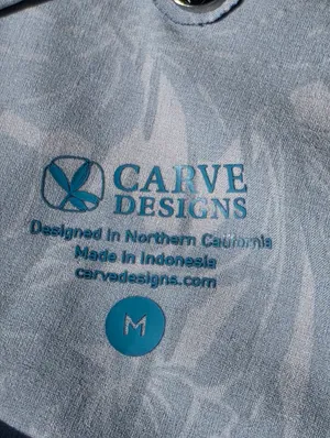 Carve Designs Palm Printl Shorts Blue Medium thumbnail 4