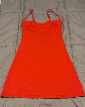 Women’s Red Slip Dress with Adjustable Straps (S) thumbnail 1