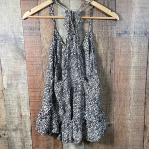 Victoria's Secret Animal Print Satin Babydoll Chemise Small Ruffle Tie Straps thumbnail 6