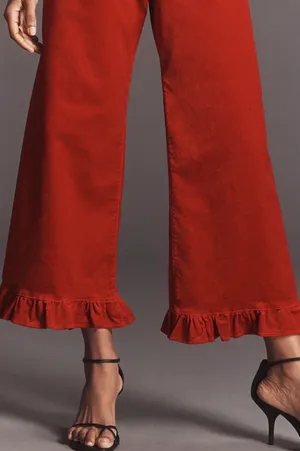 Anthropologie Maeve The Colette Crop Velvet Wide-Leg Pants:, Size 24 Tall thumbnail 5