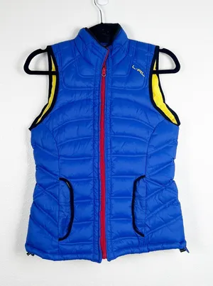 Ralph Lauren Active Womens Down Puffer Vest Blue Yellow Small‎ thumbnail 1