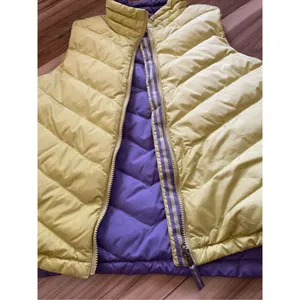 COLDWATER CREEK Womens Reversible Goose Down Vest size medium Yellow and Purple thumbnail 4
