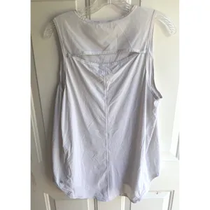 Lululemon Women's White Sculpt Mesh Back Relqxed Fit Tank Sz 12 thumbnail 5