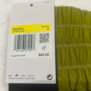 Nike Smocked High Waist Running Shorts Small Chartreuse Training Loose Fit thumbnail 6