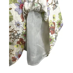 Olivaceous Floral Mini Dress Womens Cream Multi Ruffle Tie Strap - S thumbnail 4