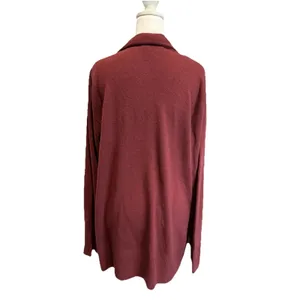Croft & Barrow Cardigan Size Medium The Extra Soft Closureless Red Silk Women's thumbnail 5