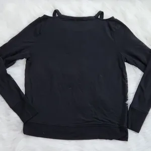 Athleta -458 Cutout Neck Sweatshirt‎ Black Style 352951 Small thumbnail 4