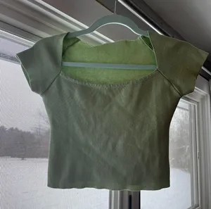 Sage Green Knit Crop Top thumbnail 4