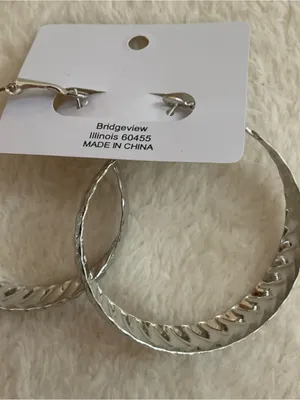 Real Beauty Silver Twisted Hoop Earrings thumbnail 3