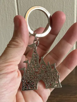Disney Parks Silver Filigree Castle Keychain Metal Disneyland Souvenir thumbnail 1