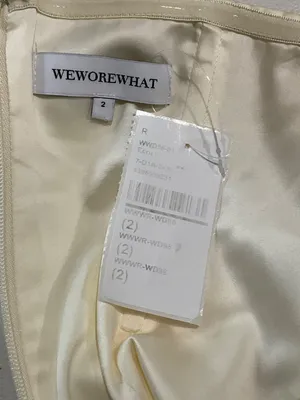 WeWoreWhat Strapless Peplum Mini Dress in Ecru 2 New Womens Strapless thumbnail 6