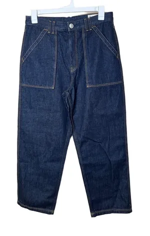 American Rag Rag Bone Dark Wash Wide Leg Baggy Fit Front Patch‎ Pockets Jeans Size 30 thumbnail 1