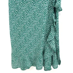 Abercrombie & Fitch Green Floral Wrap‎ Mini Dress Ruffle Daisy Medium EUC thumbnail 2