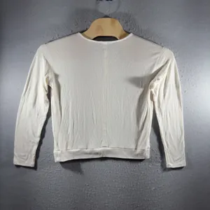 3224 | Banana Republic Soft Luxe Crew Neck Long Sleeve Top Ivory Women S thumbnail 2