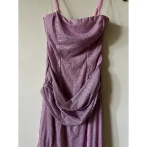 Oh Polly La Rochette Embellished Bandeau Cowl-Waist Maxi Dress Lavender Size 4 thumbnail 7