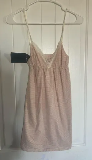 Brandy Melville pink and White striped babydoll thumbnail 5