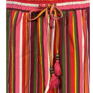 BCBG BCBGeneration‎ Striped Wide Leg Tassel Drawstring Pants M Red Size M thumbnail 11