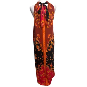 MSK Maxi Dress Womens M Multicolor Floral Halter Neck Boho Vacation Summer Party thumbnail 3