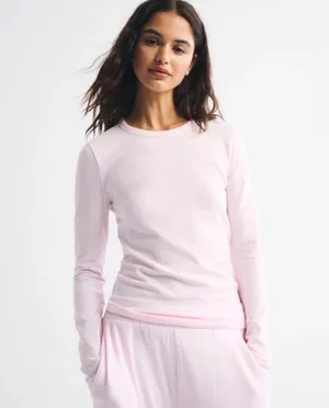 Abercrombie Long-Sleeve Cozy Lounge Knit Tee thumbnail 1