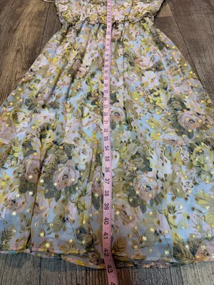Lauren Conrad - Pastel Floral Wrap Midi Dress with Gold Accents thumbnail 7