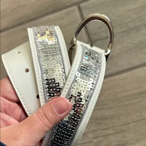White and Silver Sequin Belt thumbnail 3