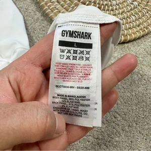 NWT Gymshark Women’s Training Crop Longsleeve Shirt Top Activewear in White L thumbnail 9