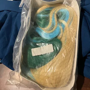 Festival cosplay wig blonde with blue and green thumbnail 3