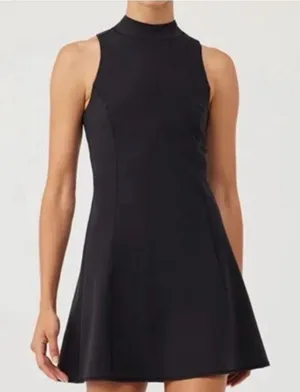 Outdoor Voices Zoom Bloom Dress Women XS Black Athleisure Mock Neck Mini W401879 thumbnail 1